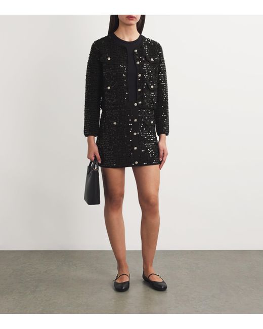 Maje Black Sequinned Cardigan