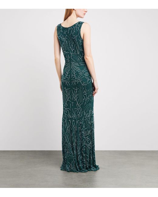 Raishma Green Embellished Vienna Gown