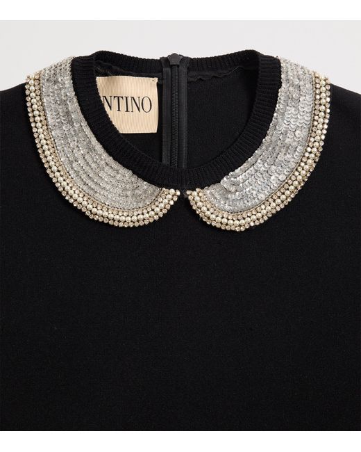 Valentino Black Embellished Mini Dress