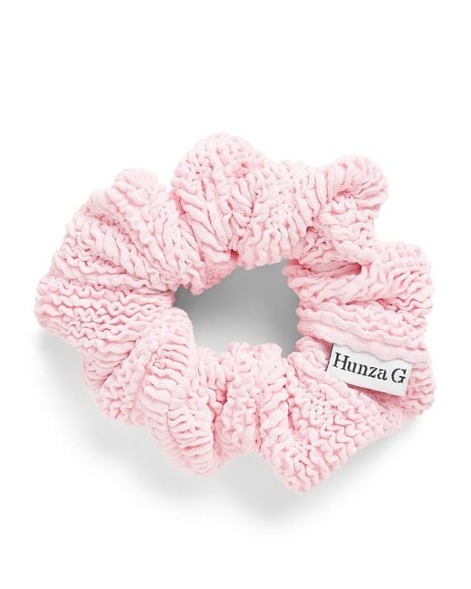 Hunza G Pink Crinkle Scrunchie