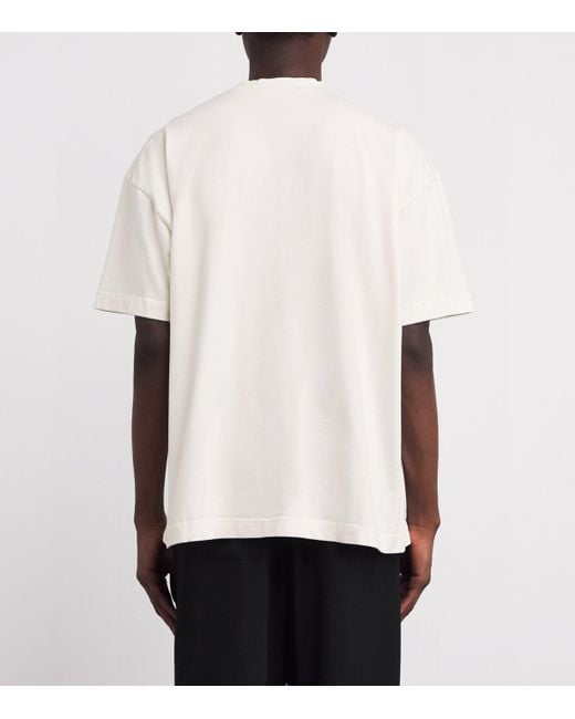 Cole Buxton White Cotton Stars Serif Print T-Shirt for men