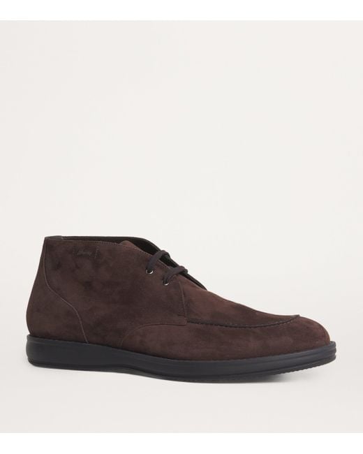 Brioni Brown Suede Ankle Boots for men