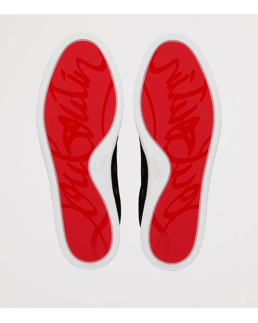Christian Louboutin Black Chambelisneak Crosta Calf Leather Sneakers for men