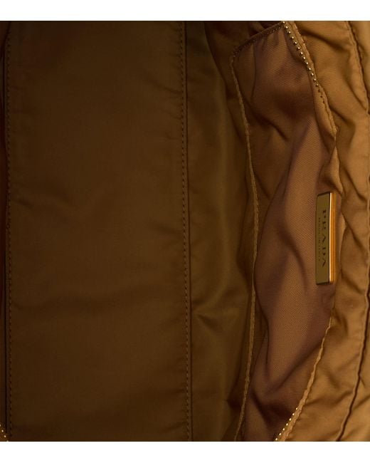 Prada Brown Large Re-Nylon And Leather Explore Shoulder Bag