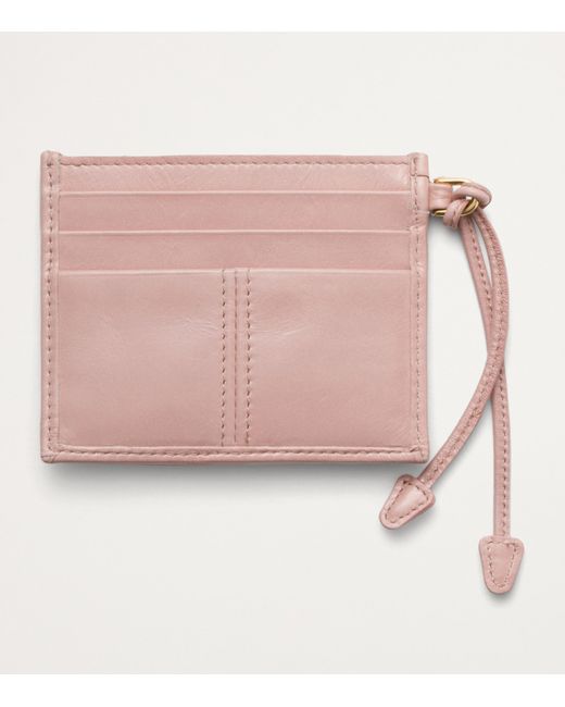 Prada Pink Leather Triangle Card Holder