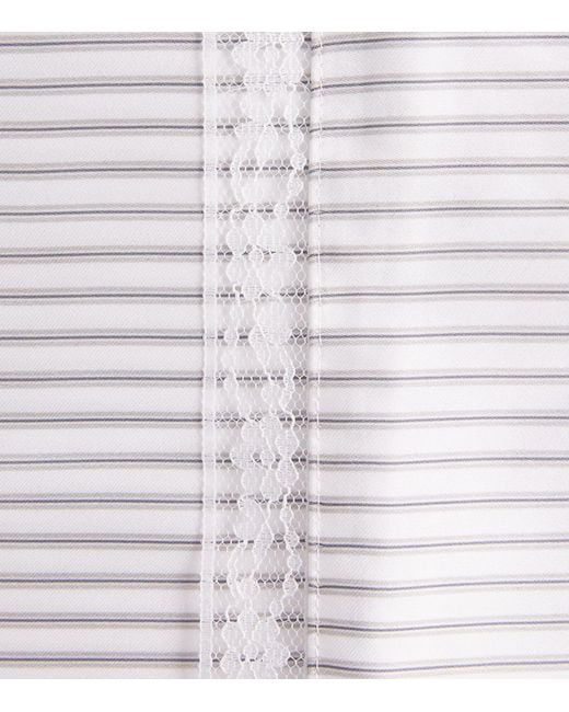 Skims White Woven Shine Stripe Pyjama Bottoms