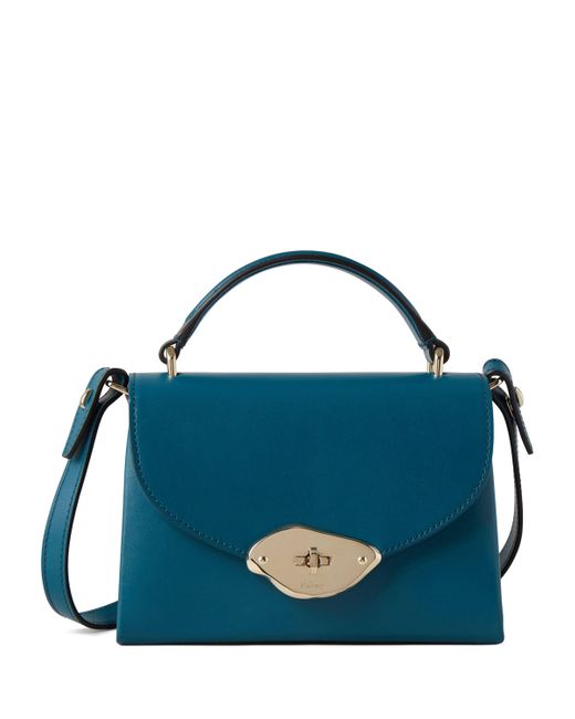 Mulberry Blue Small Leather Lana Top-Handle Bag