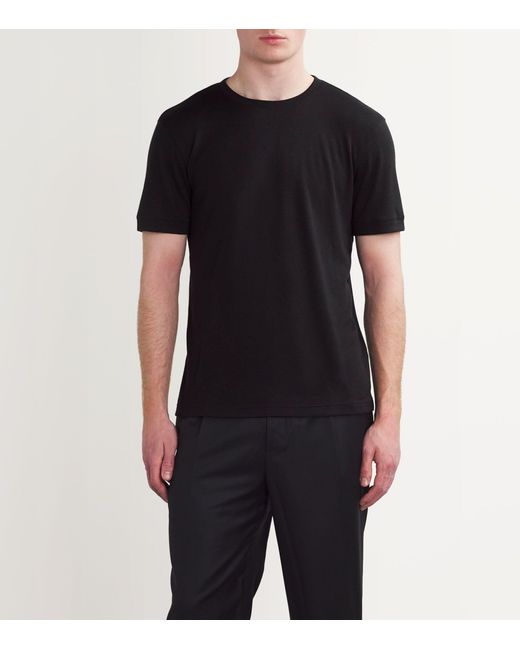Giorgio Armani Black Cashmere Short-sleeve Sweater for men