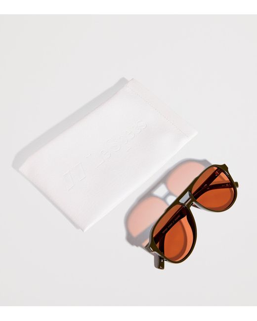 Le Specs Brown Tragic Magic Aviator Sunglasses