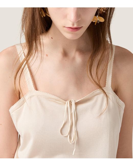 Miu Miu Natural Silk Slip Mini Dress