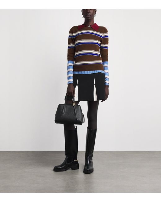 Claudie Pierlot Black Wool-Cotton Knit Mini Skirt