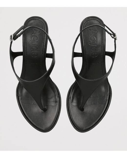 Aeyde Brown Leather Roose Wedge Sandals 55