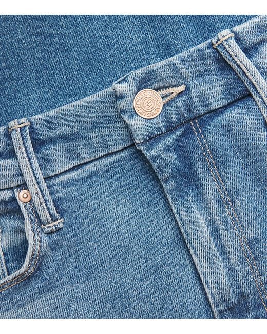 Mother Blue The Roller Fray Wide-Leg Jeans