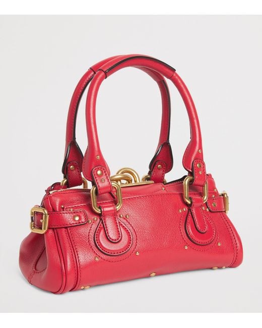 Chloé Red Small Leather Paddington Top-Handle Bag