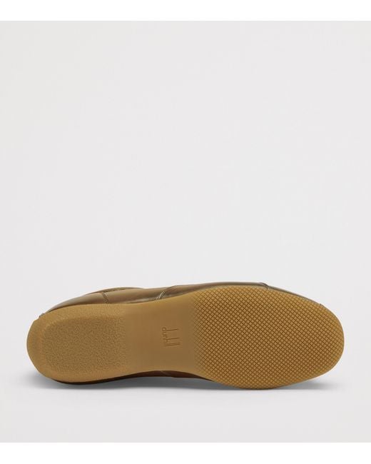 Dunhill Brown Patina Calfskin Davies Sneakers for men