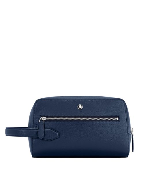 Montblanc Blue Leather Sartorial Wash Bag