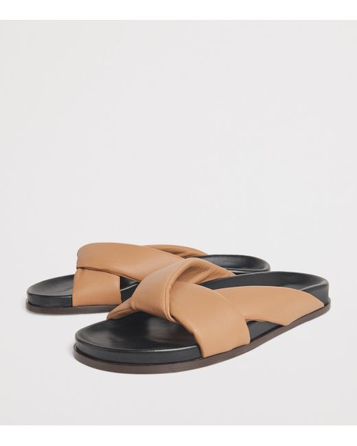 Emme Parsons Brown Nappa Leather Folded Slides