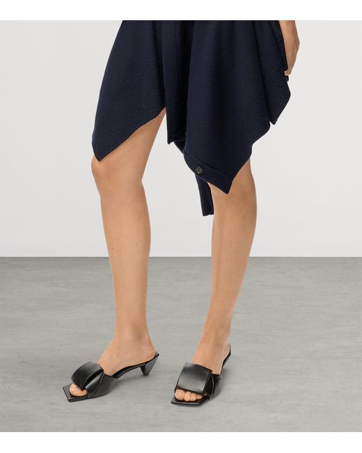 Loewe Black Leather Origami Sandals 45