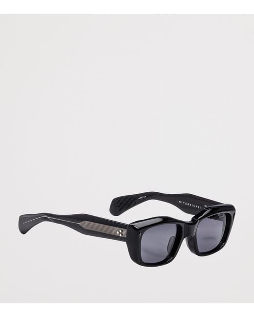 Jacques Marie Mage Black Corniche Rectangle Sunglasses