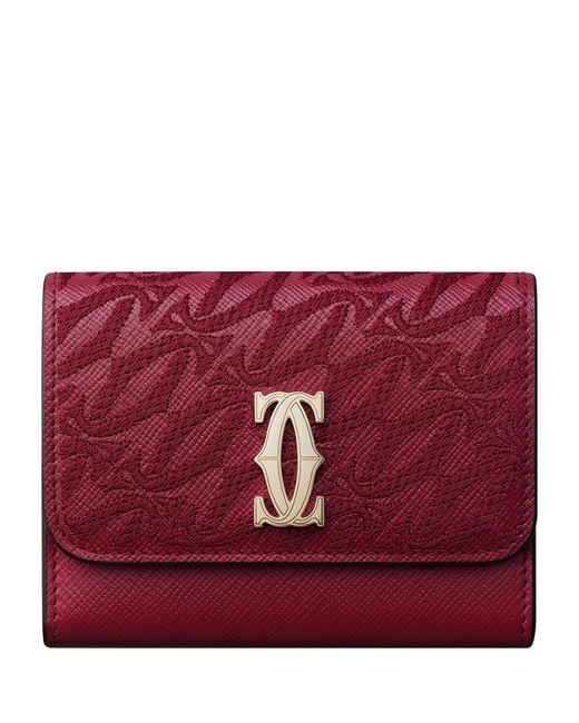 Cartier Red Mini Leather C De Wallet