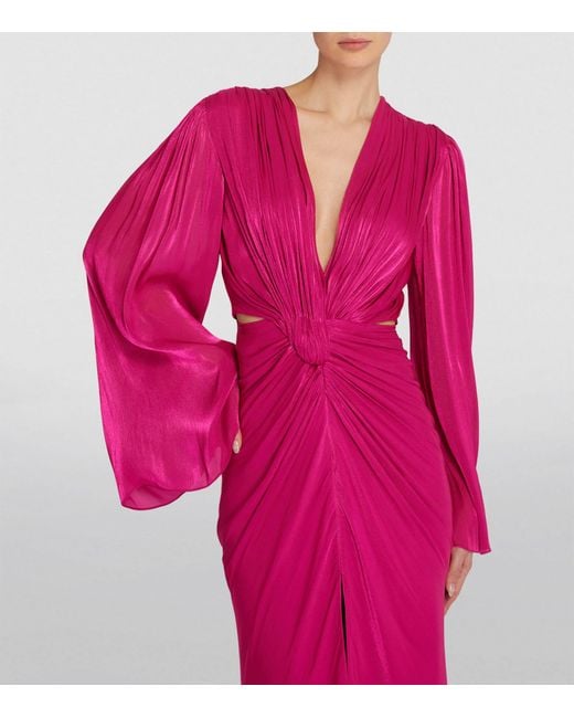Costarellos Pink V-neck Dulcie Gown