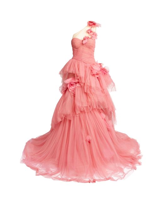 Marchesa Pink Scattered Flower Gown