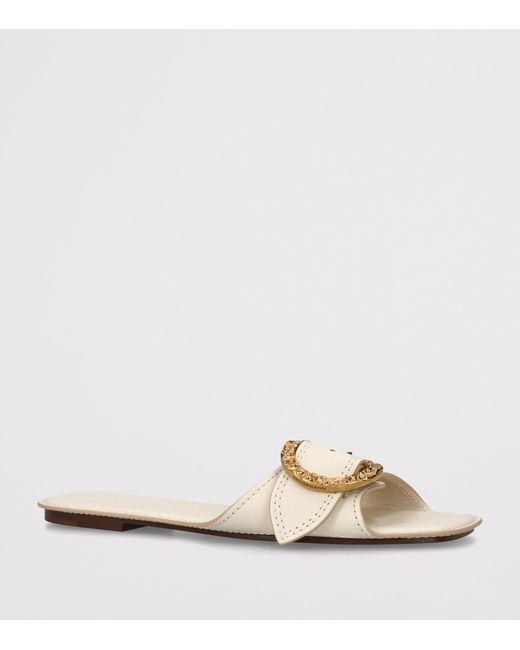 Zimmermann White Leather Solena Slides