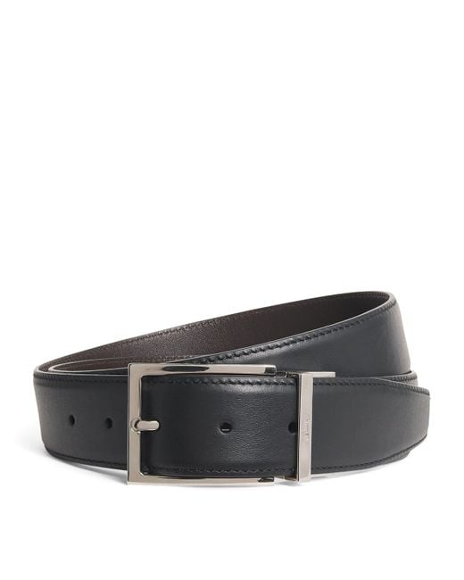 Brioni Black Leather Belt for men
