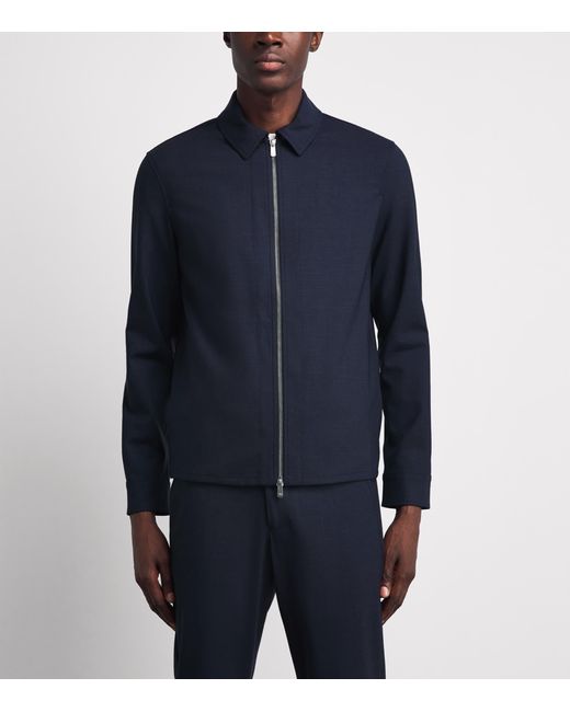 Marco Pescarolo Blue Virgin Wool-Blend Hybrid Jacket for men