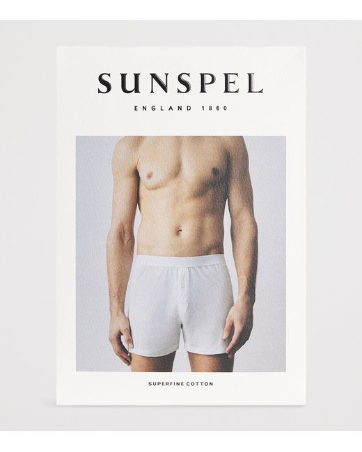 Sunspel Blue Superfine Cotton Boxer Shorts for men