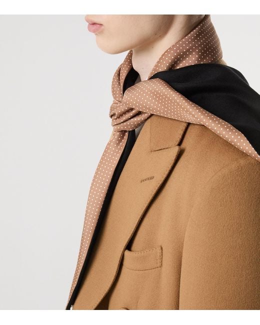 Tom Ford Brown Cashmere-Silk Polka-Dot Scarf for men