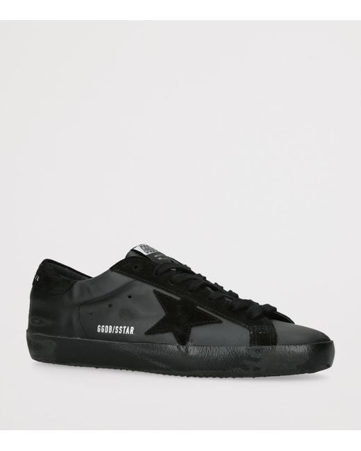 Golden Goose Deluxe Brand Black Leather-Suede Super-Star Sneakers for men