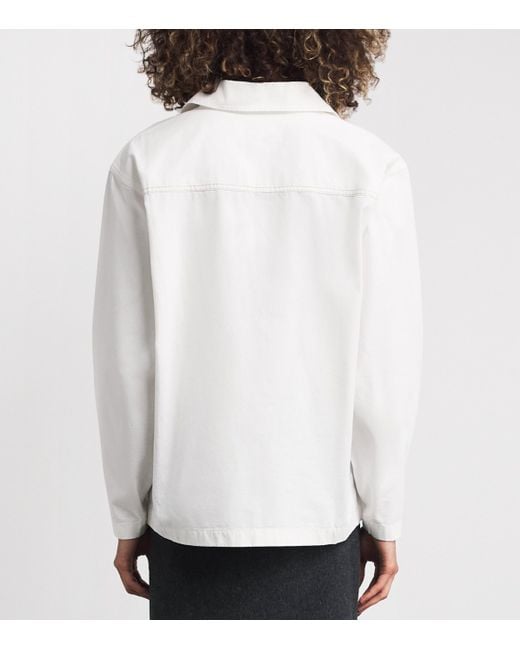 Victoria Beckham White Cotton Tab-Detail Top