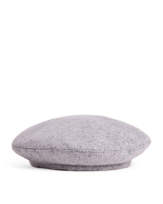 Eleventy Gray Silk-Cashmere Beret for men
