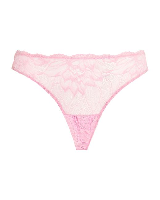 Calvin Klein Seductive Comfort Lace Thong in Pink