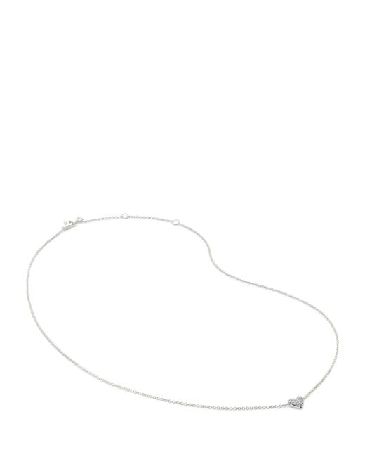 Monica Vinader Natural Sterling And Diamond Heart Necklace
