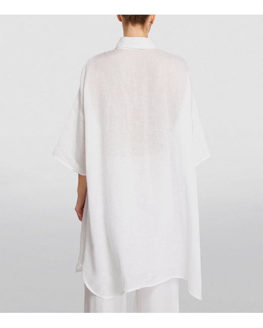 Eskandar White Linen Dropped-shoulder Shirt