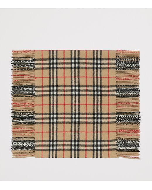 Burberry White Cashmere Check Happy Scarf