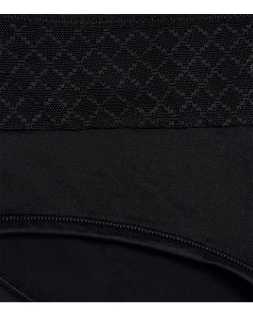 Chantelle Black Lace-Detail Norah Shorty Briefs