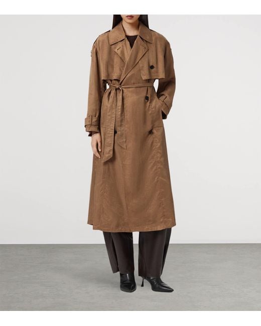 AllSaints Brown Linnie Trench Coat