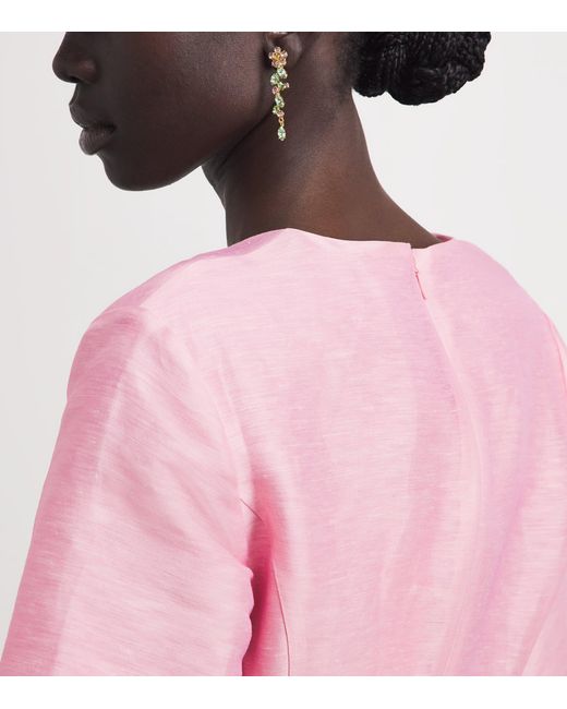 LEO LIN Pink Floral Caroline Midi Dress