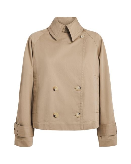 Joseph Natural Cotton Cropped Zago Trench Coat