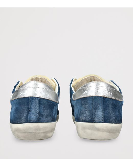 Golden Goose Deluxe Brand Blue Leather Super-Star Sneakers for men