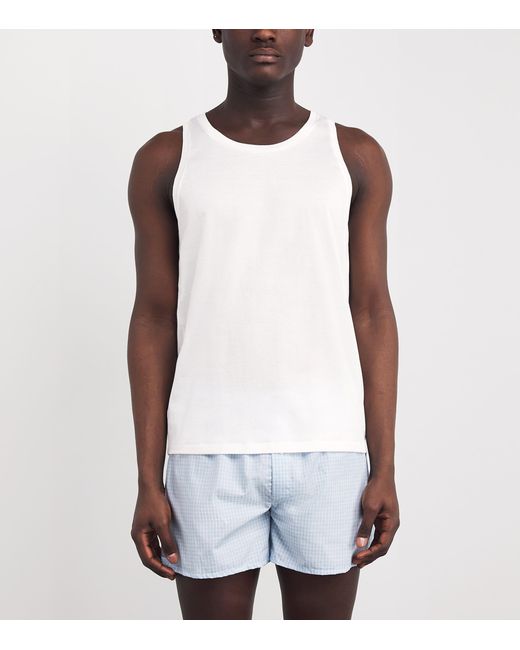 Hanro White Cotton Sporty Vest for men