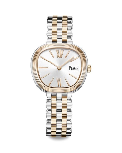 Piaget Metallic Stainless Steel And Rose Sixtie Watch
