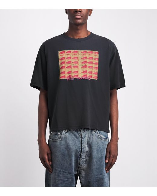 Won Hundred Black Oversized Houston Kisses T-Shirt for men