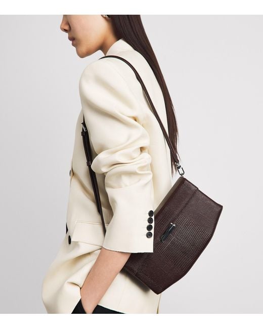 Totême  Brown Embossed-Leather Shoulder Bag