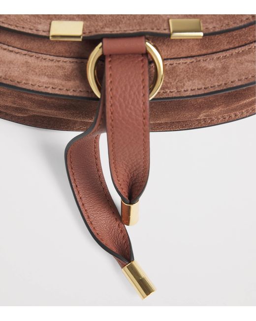 Chloé Brown Mini Suede Marcie Shoulder Bag