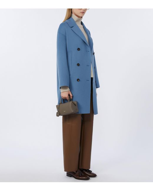 Max Mara Brown Faux Leather Wide-Leg Trousers