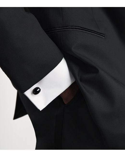 Babette Wasserman Black Rhodium-Plated Swarovski Crystal Cufflinks for men